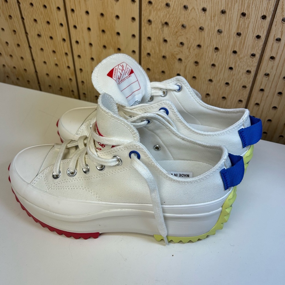 Converse Chuck Taylor White and Red Platform Sneakers - Picture 13 of 13